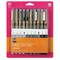 Sakura Pigma Brush Pens - Grays and Black, Brush and Micron, Set of 10